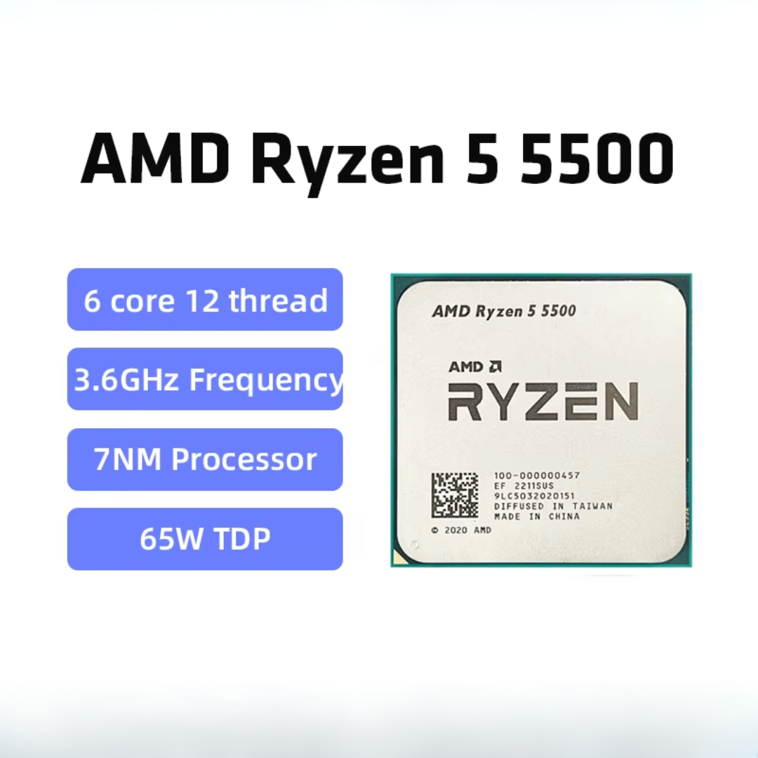 AMD Ryzen 5 5500 CPU (3.6 – 4.2Ghz) (TRAY)